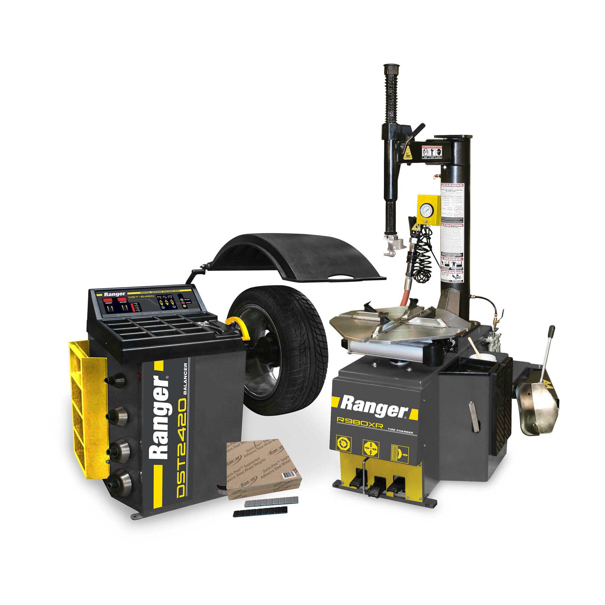 Ranger, R980XR+DST2420 220V+Tape Weight Roll Kit 1400pc, Power Type Electric, Control Type Foot Pump, Volts 220 Model# R980XR - DST2420 - Weights